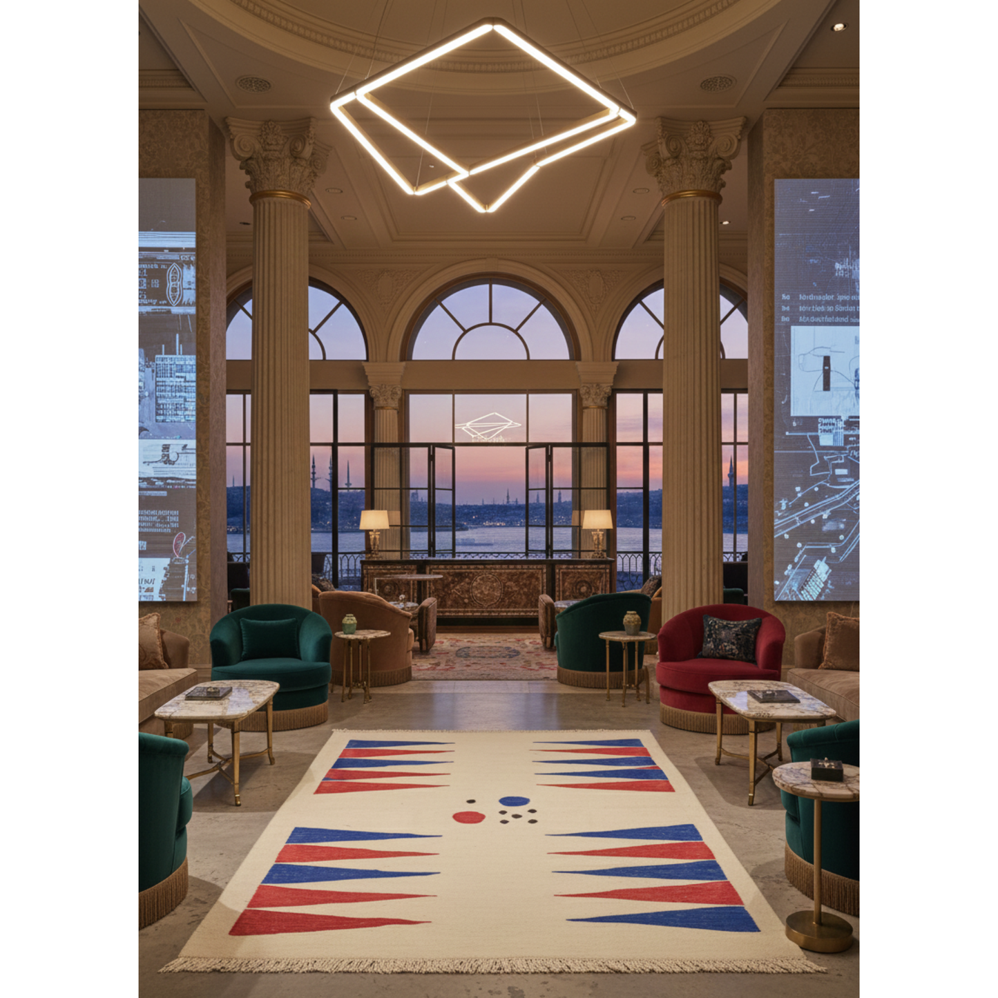 "BLUE RED WHITE", Serap Güneri, Rug Kilim