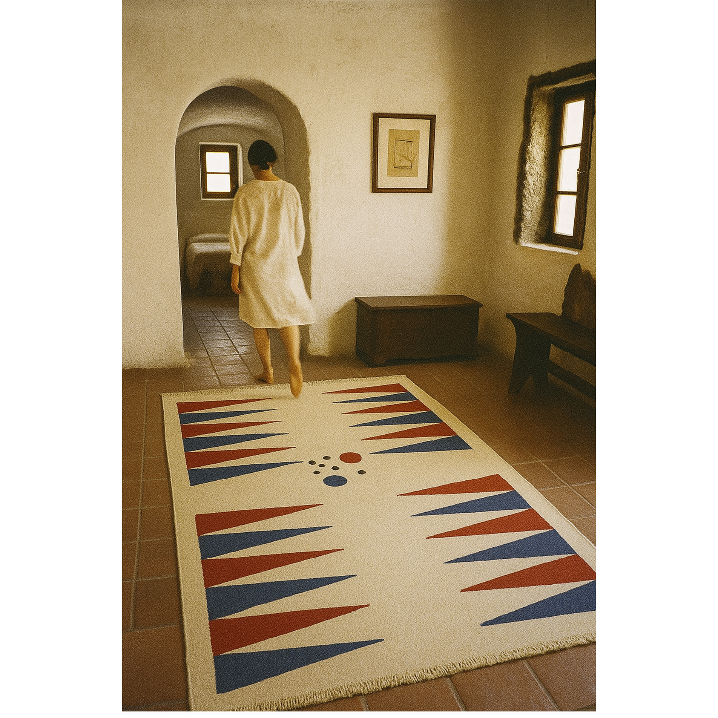 "BLUE RED WHITE", Serap Güneri, Rug Kilim