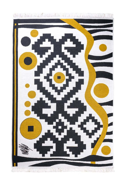 Vegan rug (Double-sided): "CORNERS OF THE ROUND", by Nurgül Yeşilçay TheKeep