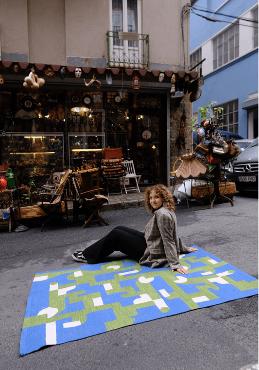Handwoven rug: "POSSIBILITY", by Şeyda Aydın TheKeep
